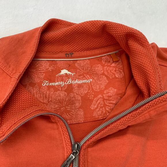 Tommy Bahama Mens Sz XXL Orange 1/4 Zip Long Sleeve Sweatshirt Super Soft - Picture 3 of 9